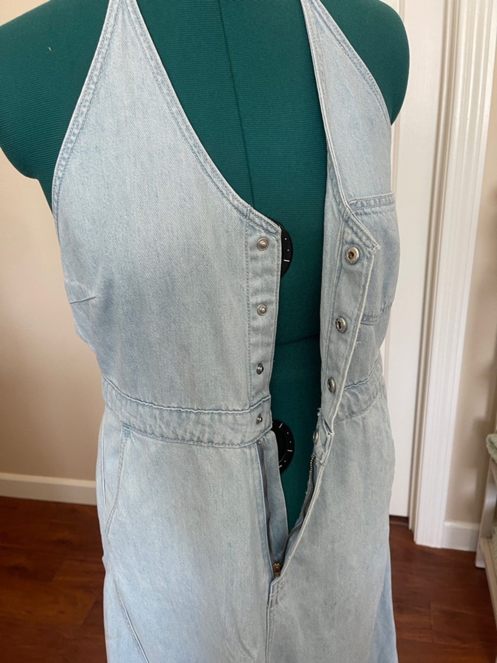 Universal Thread Light Blue Denim Halter Maxi Dress - Picture 6 of 10